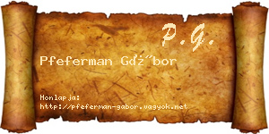 Pfeferman Gábor névjegykártya
